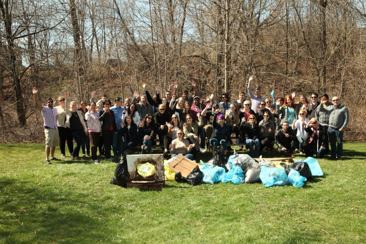 Staff at Edge Imaging showing their commitment to the environment with an Earth Day clean-up event