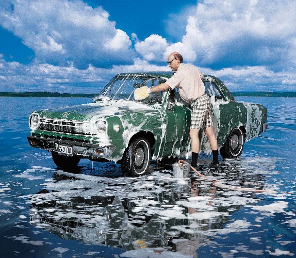 Washing car poster