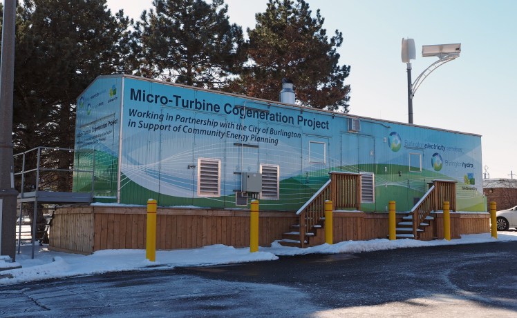 The Micro Turbine Cogeneration Plant at Burlington Hydro's head office.