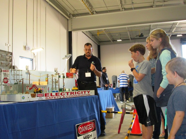 Learning about electricity safety and conservation.