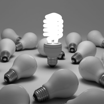 A CFL bulb shining bright.