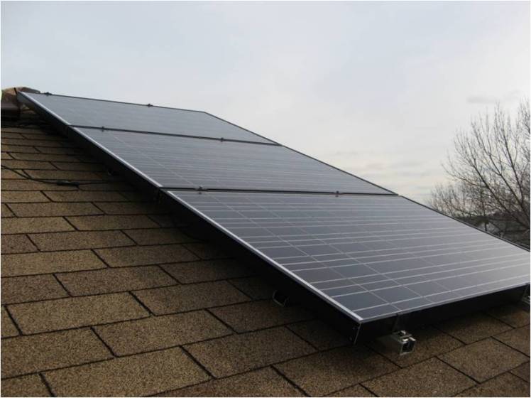 Solar panels on a residential roof