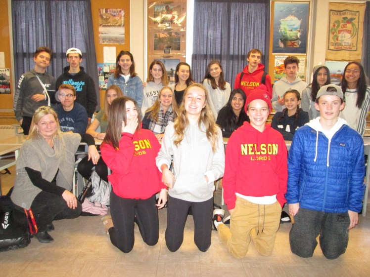 Mrs. Dueckman and her Grade 9 Geography class.