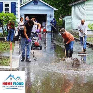 Cleaning up after a flood.