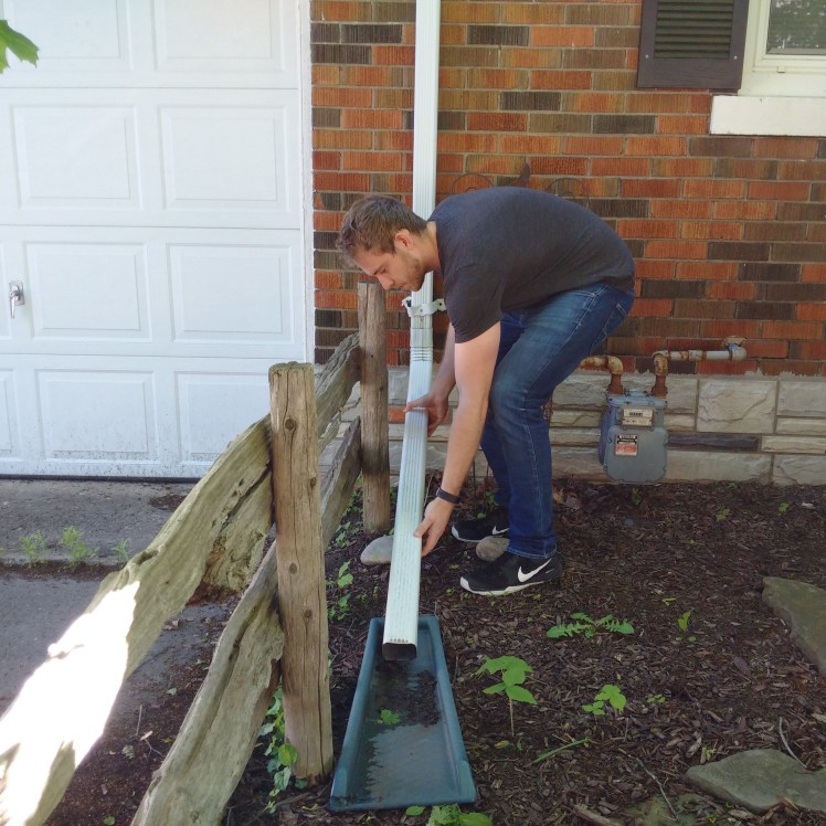 Extending a downspout.
