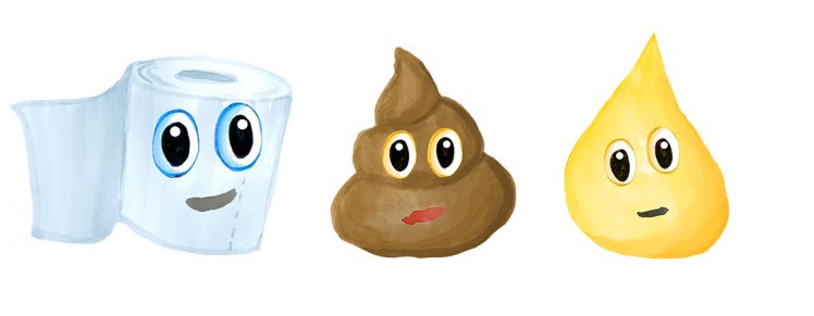 Toilet paper, poop and pee images.