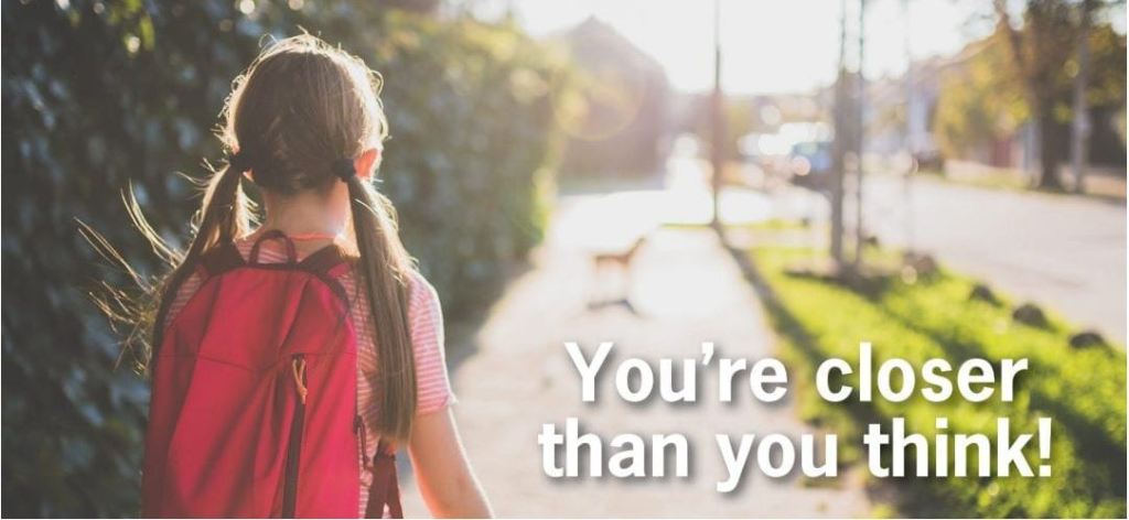 Girl walking to school