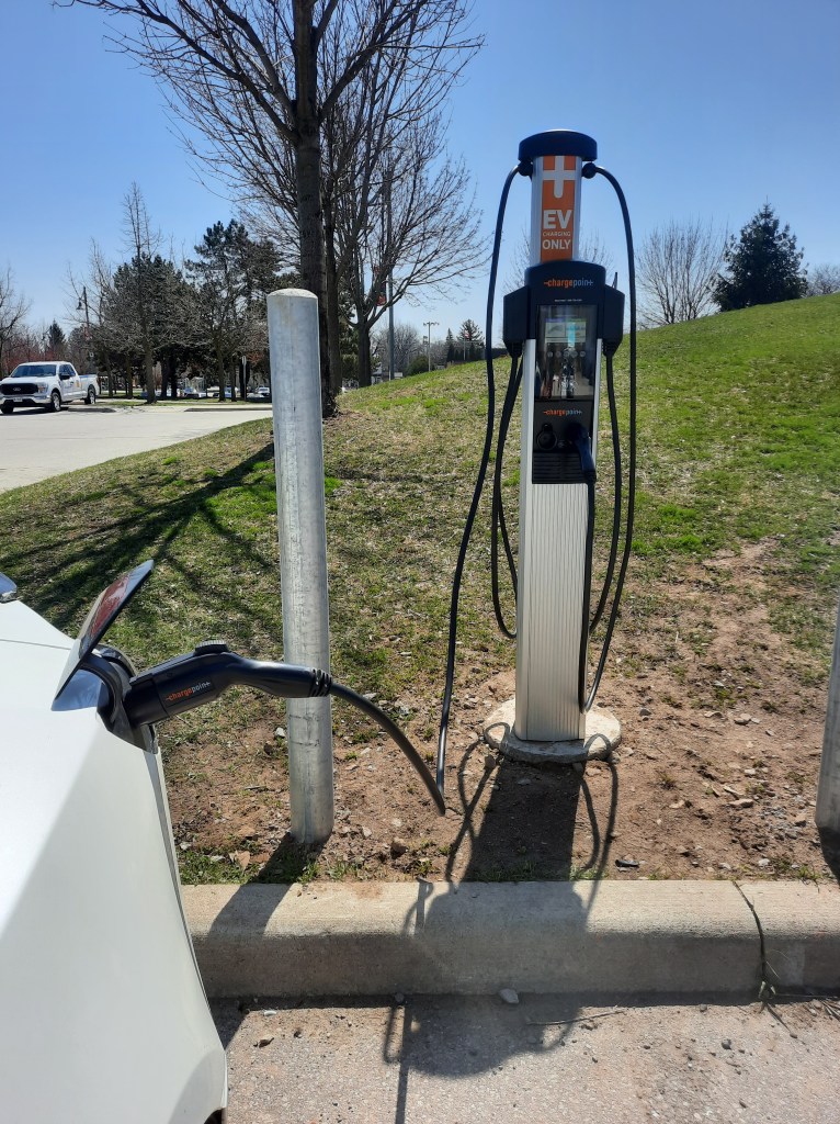EV charging station at Central Arena, Burlington, Ontario